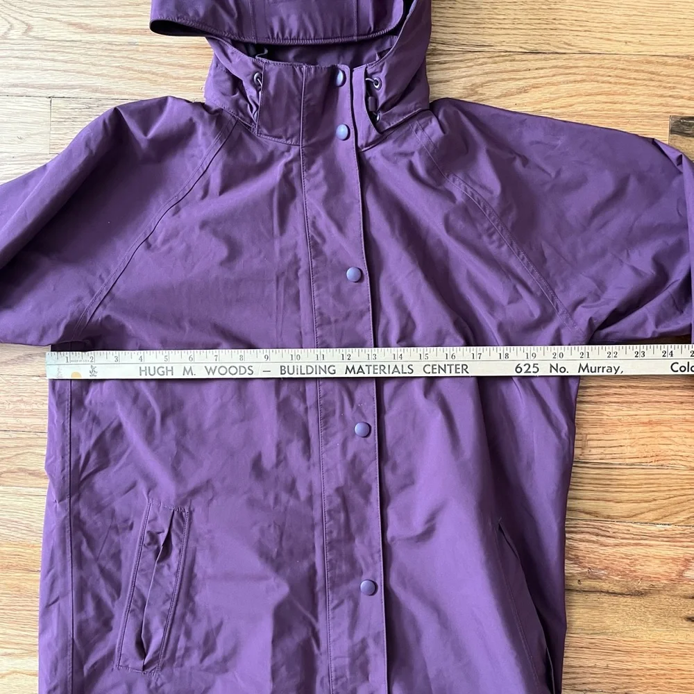 Vibrant Purple Hooded Raincoat Trench coat - Picture 6 of 8
